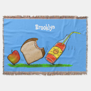 Funny ants cartoon throw blanket
