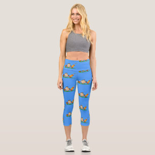 Funny ants picnic cartoon illustration capri leggings