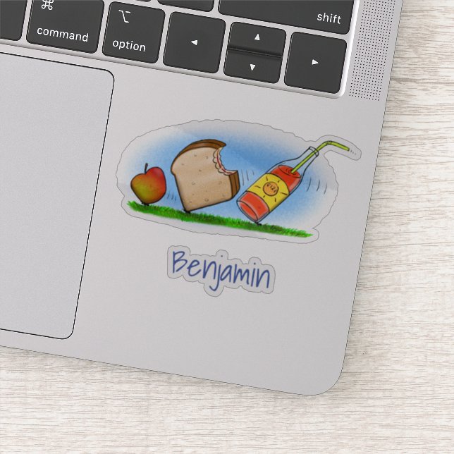 Funny ants picnic cartoon illustration humor sticker (Detail)