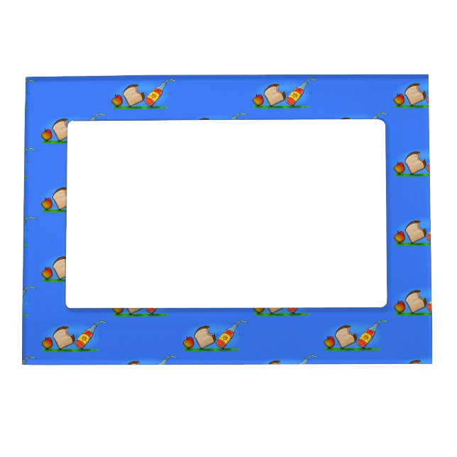 Funny ants picnic cartoon illustration magnetic frame (Front)