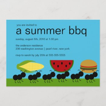 Funny Ants Summer Bbq Bash Invitation by celebrateitinvites at Zazzle