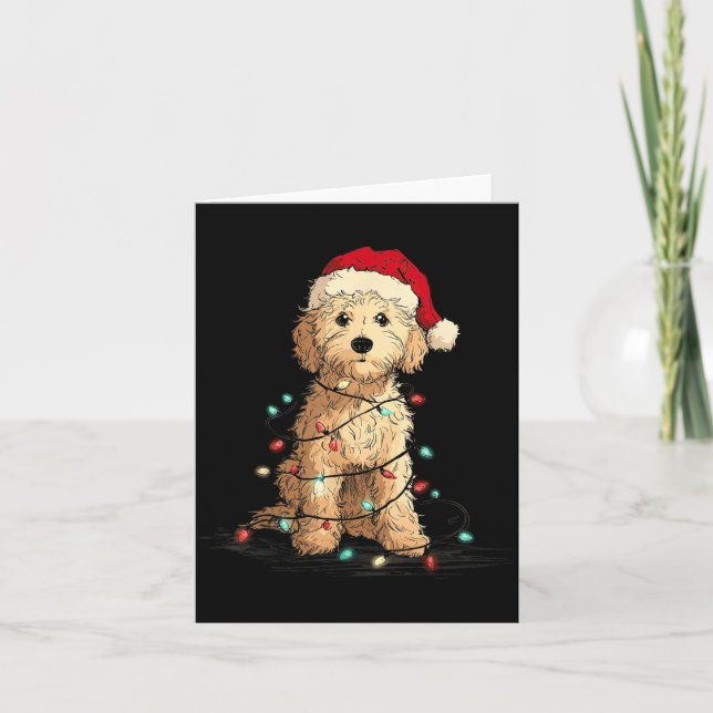 Funny Ao Christmas Graphics Dog Lights Lover  Card (Front)