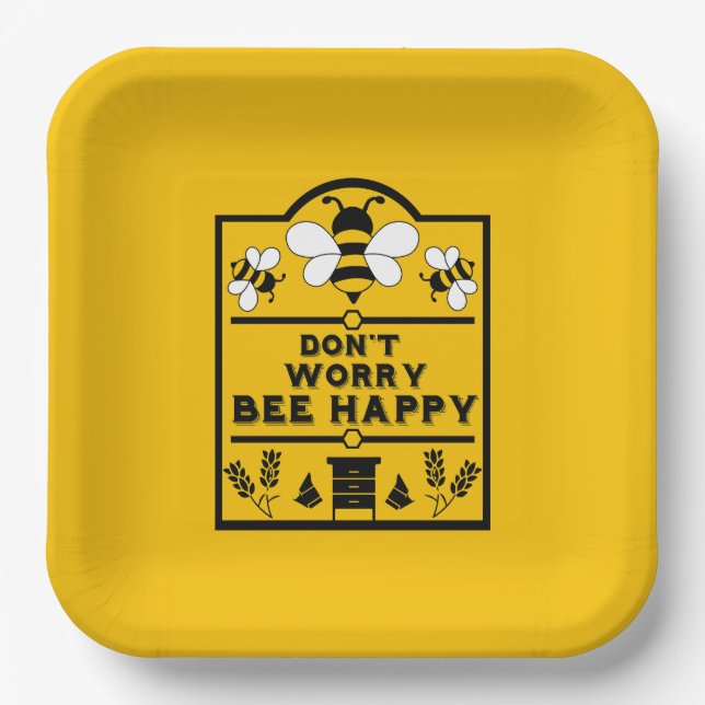 Funny Apiary Honey Farmer Paper Plates (Front)