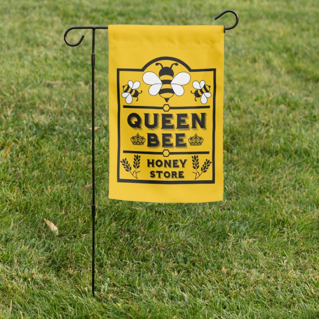 Funny Apiary Honey Queen Bee Garden Flag (In SItu)