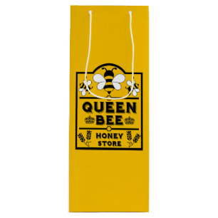 Funny Apiary Honey Queen Bee Wine Gift Bag