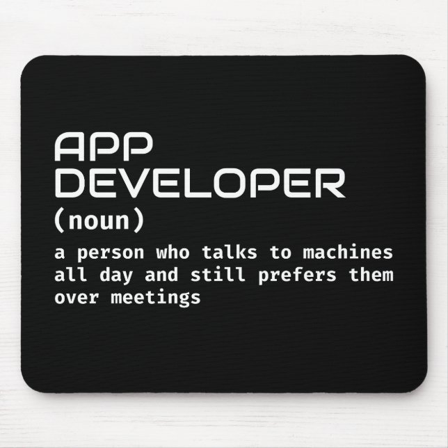 Funny App Developer Definition Mouse Pad (Front)