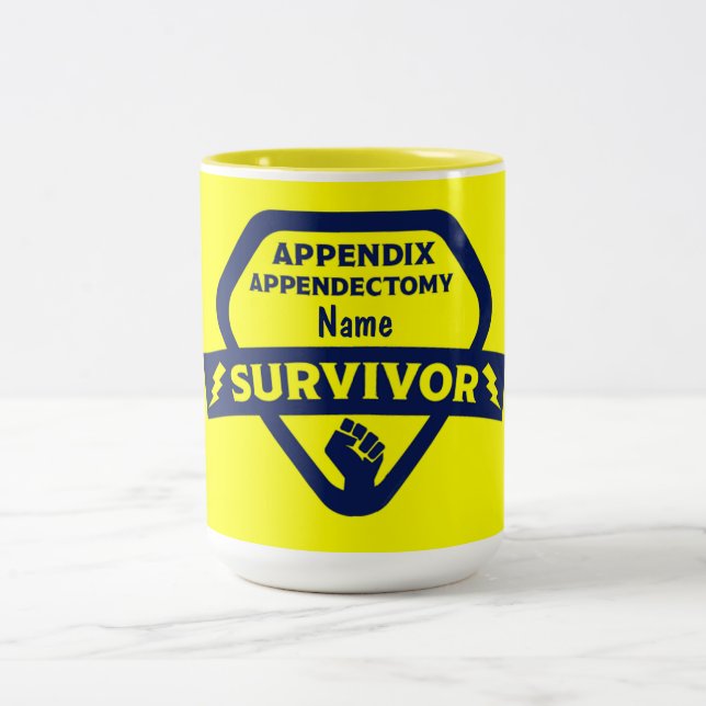 Funny Appendix Removal Surgery Appendectomy  Two-Tone Coffee Mug (Center)
