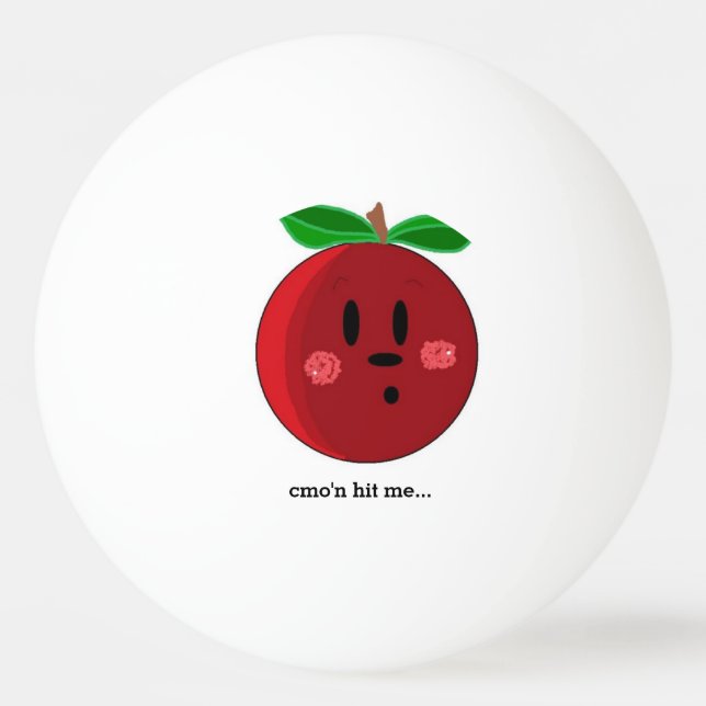 Funny Apple Face with Saying Ping Pong Ball (Front)