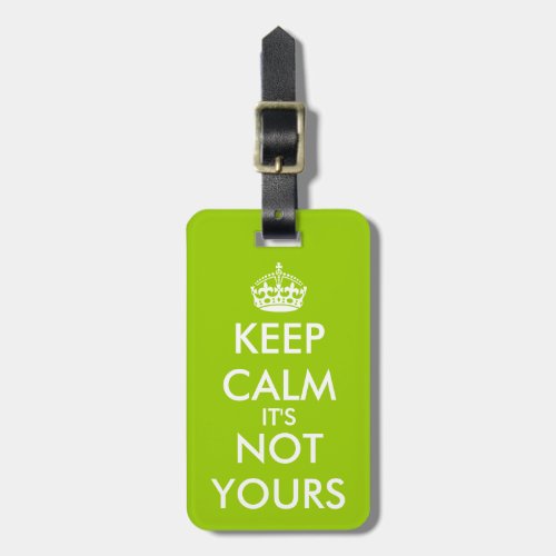 Funny Apple Green Keep Calm luggage tag