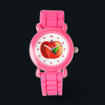 Funny Apple Kid's Watches<br><div class="desc">Funny Worm In Red Apple Watches - MIGNED Painting - Customizable - Transferable</div>
