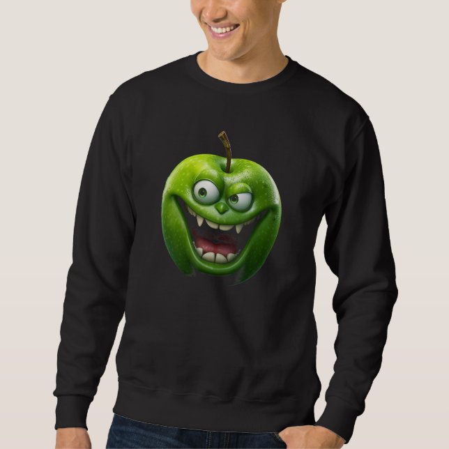 Funny Apple Silly Face For Men Women Fruit Vegetab Sweatshirt (Front)