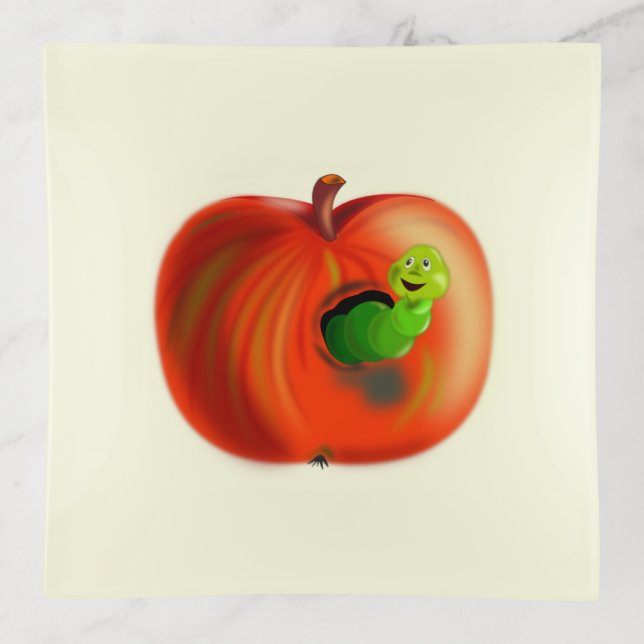 Funny Apple Trinket Tray (Front)