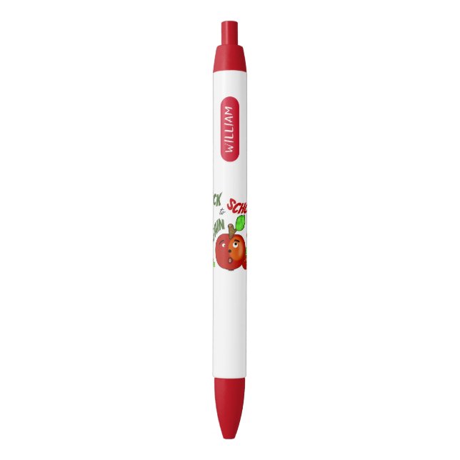 Funny apples back to school pen (Front Vertical)