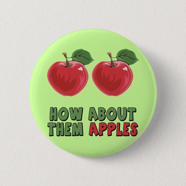Funny Apples T-shirts and Gifts For Her Button (Front)