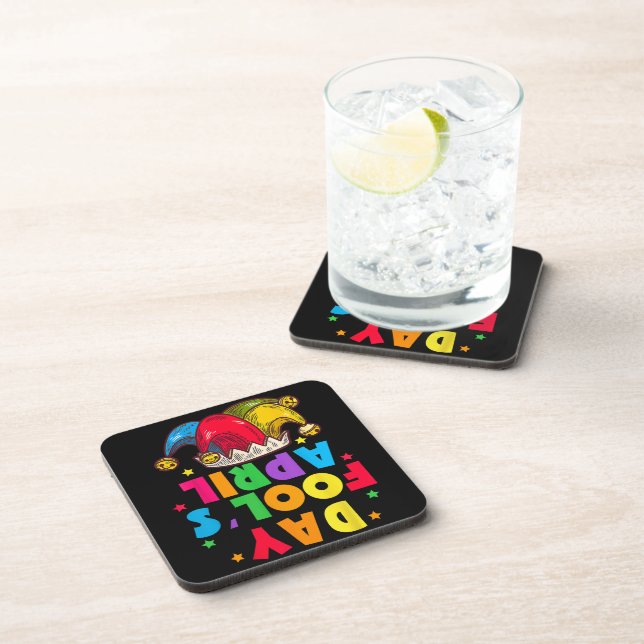 Funny April Fool's Day Pranks Kit 1st April Jokes Beverage Coaster (Right Side)