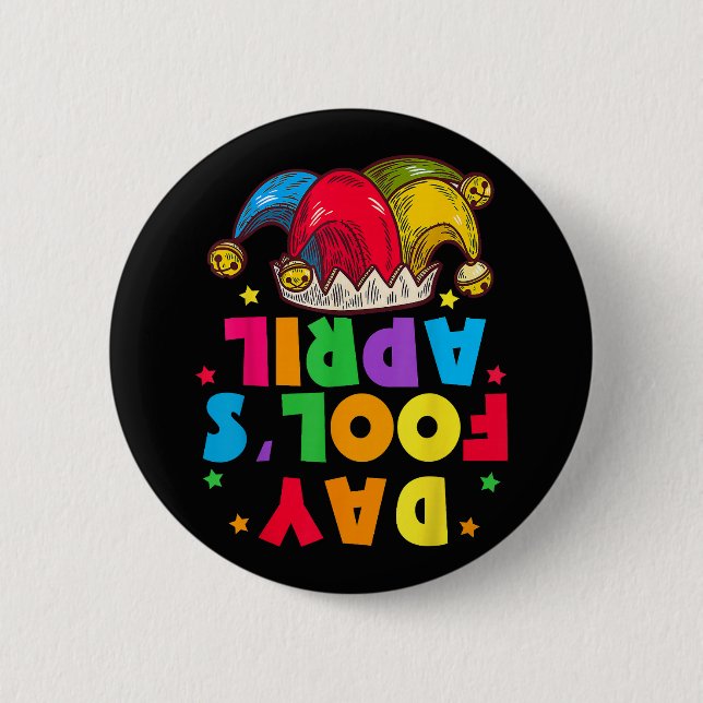 Funny April Fool's Day Pranks Kit 1st April Jokes Button (Front)