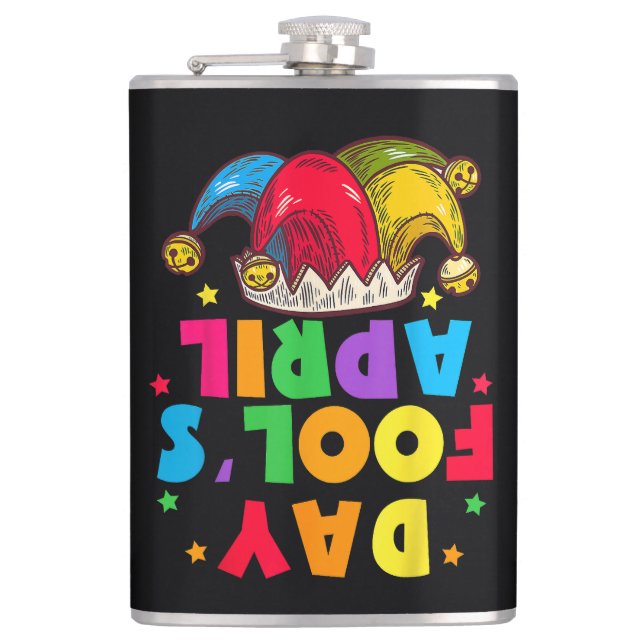 Funny April Fool's Day Pranks Kit 1st April Jokes Flask (Front)