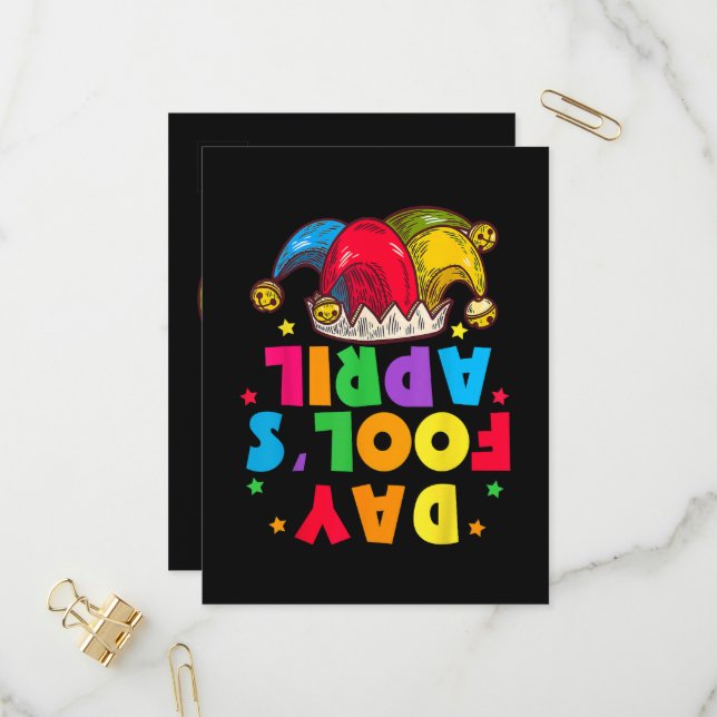 Funny April Fool's Day Pranks Kit 1st April Jokes Invitation Postcard (Front/Back In Situ)
