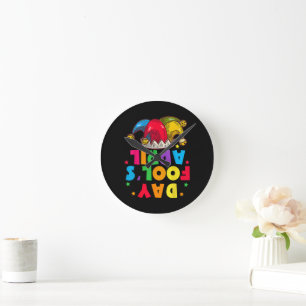 Funny April Fool's Day Pranks Kit 1st April Jokes Round Clock