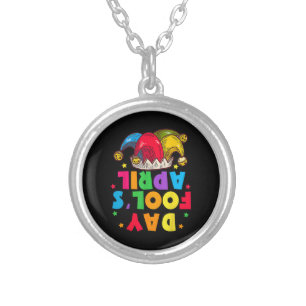 Funny April Fool's Day Pranks Kit 1st April Jokes Silver Plated Necklace