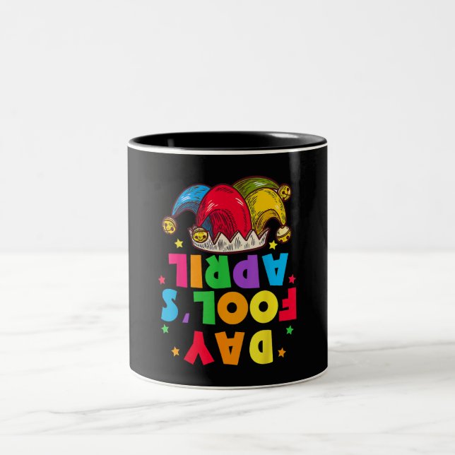 Funny April Fool's Day Pranks Kit 1st April Jokes Two-Tone Coffee Mug (Center)