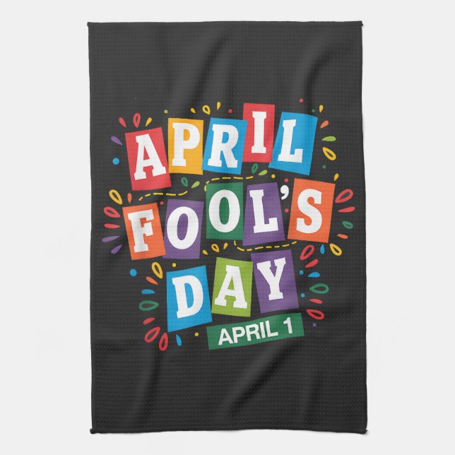 Funny April Fools Day Pranks Kit Kitchen Towel (Vertical)