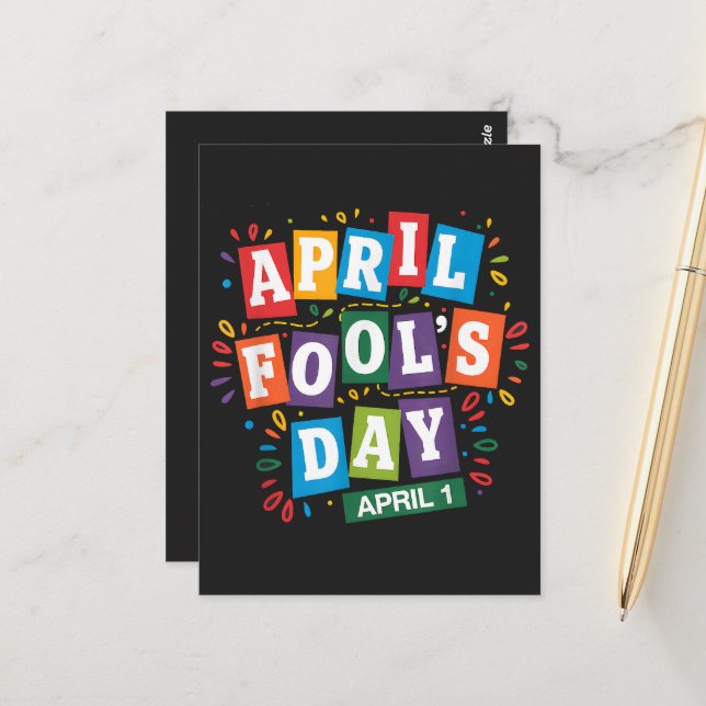 Funny April Fools Day Pranks Kit Postcard (Front/Back In Situ)