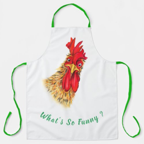 Funny Apron Surprised Rooster _ Whats So Funny