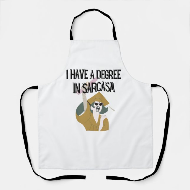 Funny Apron, Witty Humorous Apron, Graduation Gift Apron (Front)