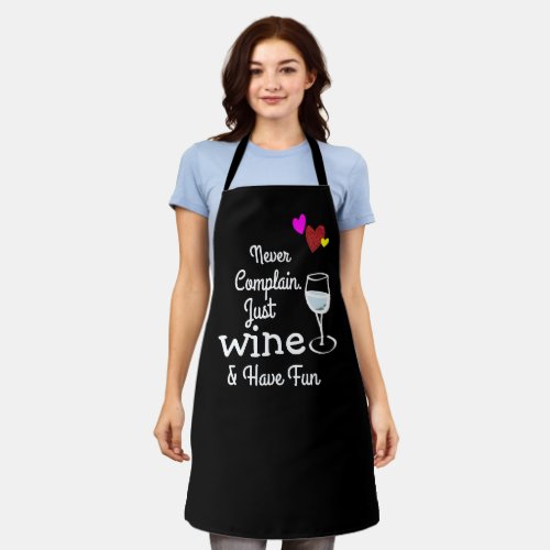 Funny aprons Custom Sassy Wine Personalized Black Apron