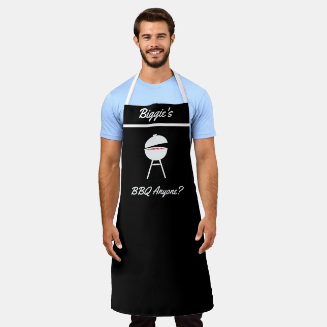 Funny Aprons, Personalized BBQ Anyone Grill Chef Apron (Worn)