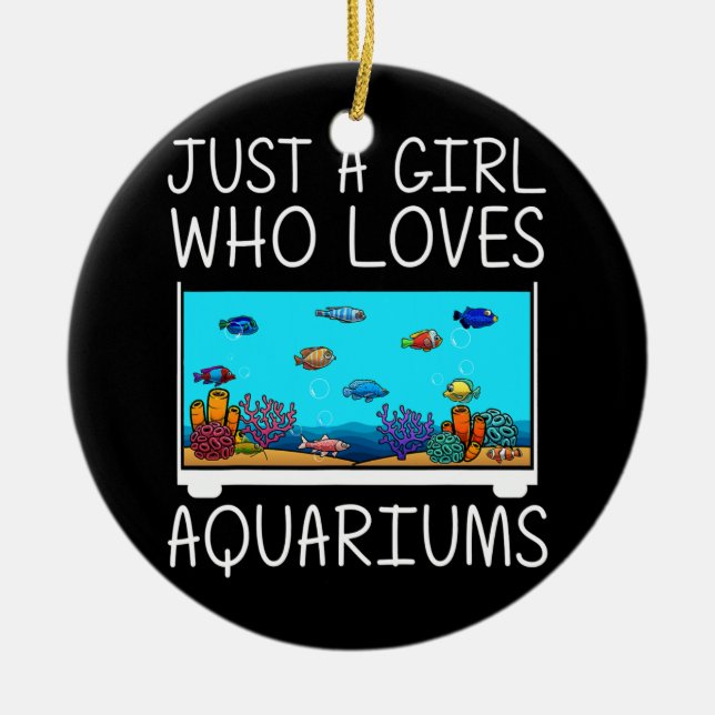 Funny Aquarium For Girls Kids Fish Tank Lovers Ceramic Ornament (Front)