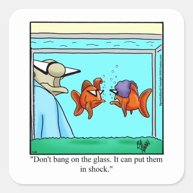 Funny Aquarium Humor Stickers (Front)