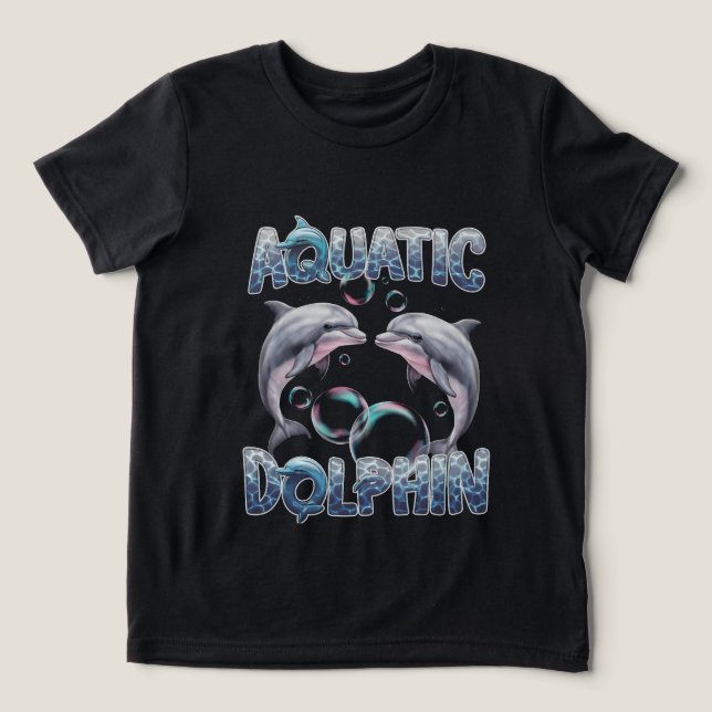Funny aquatic dolphin Lover Tri-Blend Shirt (Design Front)