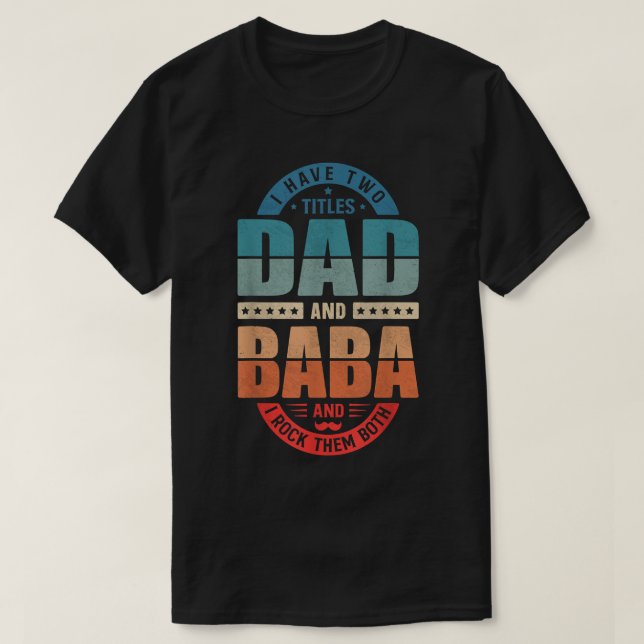 Funny Arabic Dad Baba Arab Best Baba Ever Retro Vi T-Shirt (Design Front)