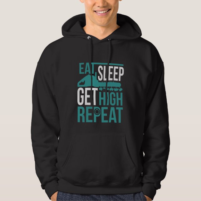 Funny Arborist Get High Tree Chain saw Worker Hoodie (Front)