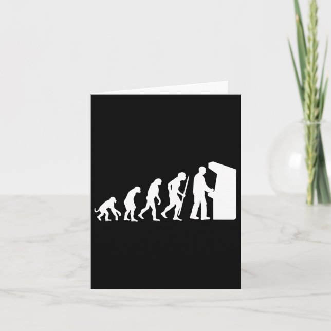 Funny Arcade Evolution Arcade Old School Video Gam Card (Front)