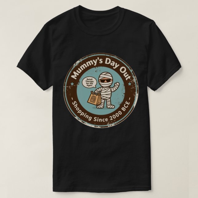Funny Archaeology Shopping Humor T-Shirt (Design Front)