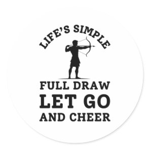Funny Archery Dad Quote - Full Draw Classic Round Sticker