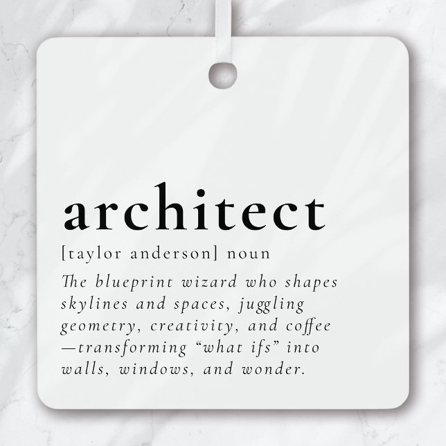 Funny Architect Definition Gift Ornament (Creator Uploaded)