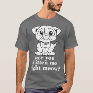 Funny Are You Kitten Me Right Meow Cat T-Shirt