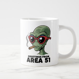 Funny Area 51 Alien Design Giant Coffee Mug