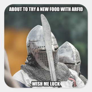 Funny ARFID Knight Meme Square Sticker
