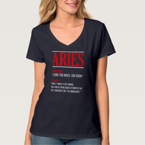 Funny Aries Facts Saying Astrology Horoscope Birth T_Shirt
