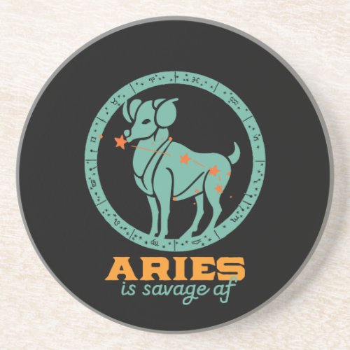 Funny Aries Zodiac Star Sign Astrology Birthday Coaster