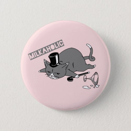 Funny Aristocrat Cat Pun Illustration Button