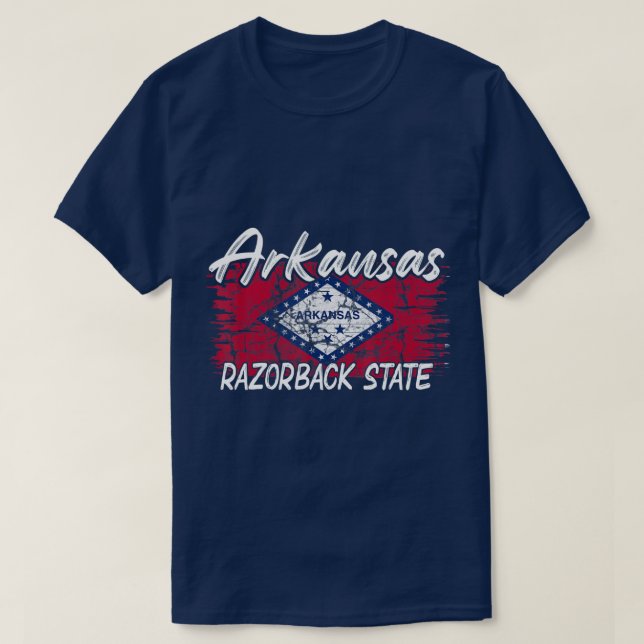 Funny Arkansas Razorback State  T-Shirt (Design Front)