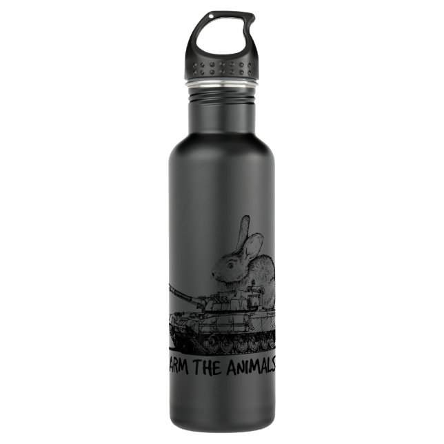 Funny Arm Animals Bunny Easter Day  Stainless Steel Water Bottle (Front)