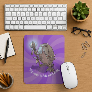 Funny Armadillo Add Your Own Text Hypnotic Cartoon Mouse Pad