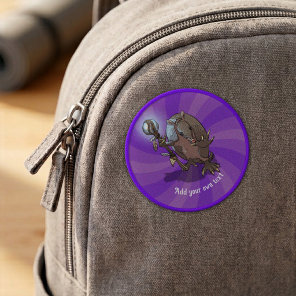 Funny Armadillo Add Your Own Text Hypnotic Cartoon Patch